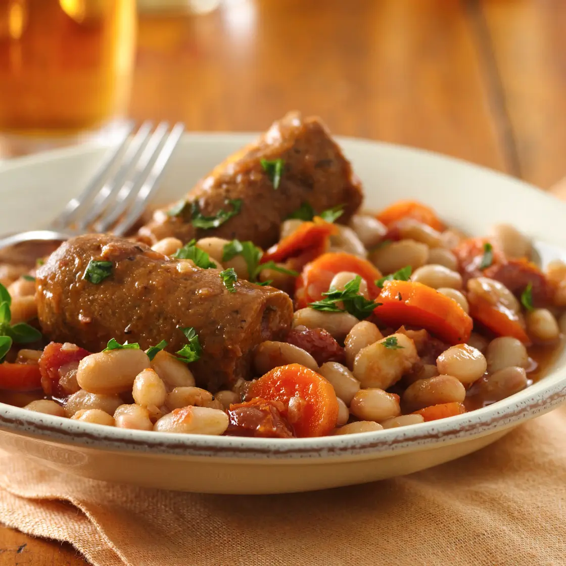 Slow-Cooker Great Northern Bean and Veggie Sausage Cassoulet
