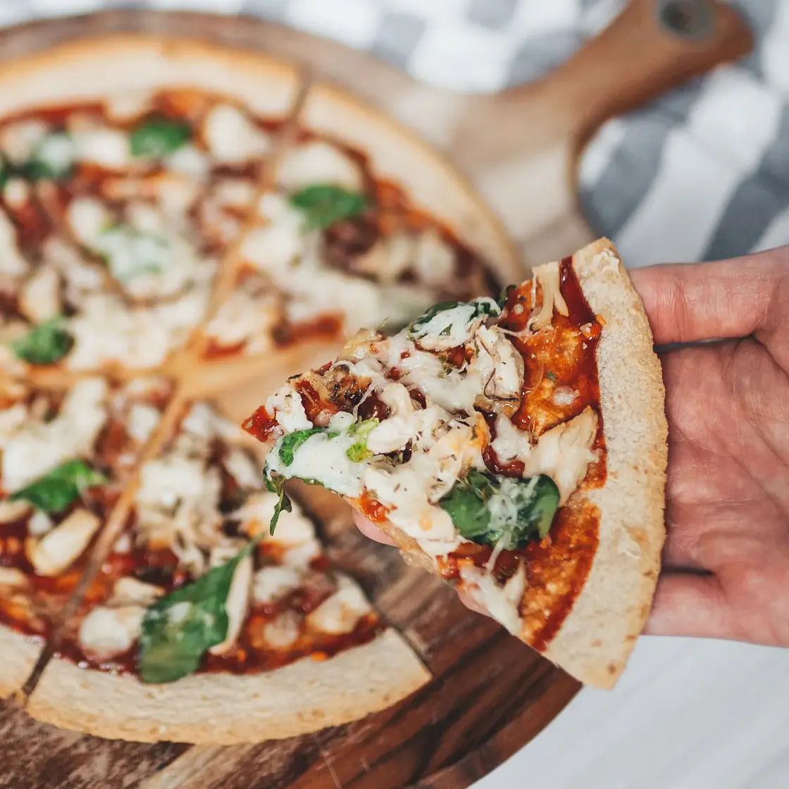 BBQ Chicken Tortilla Pizza