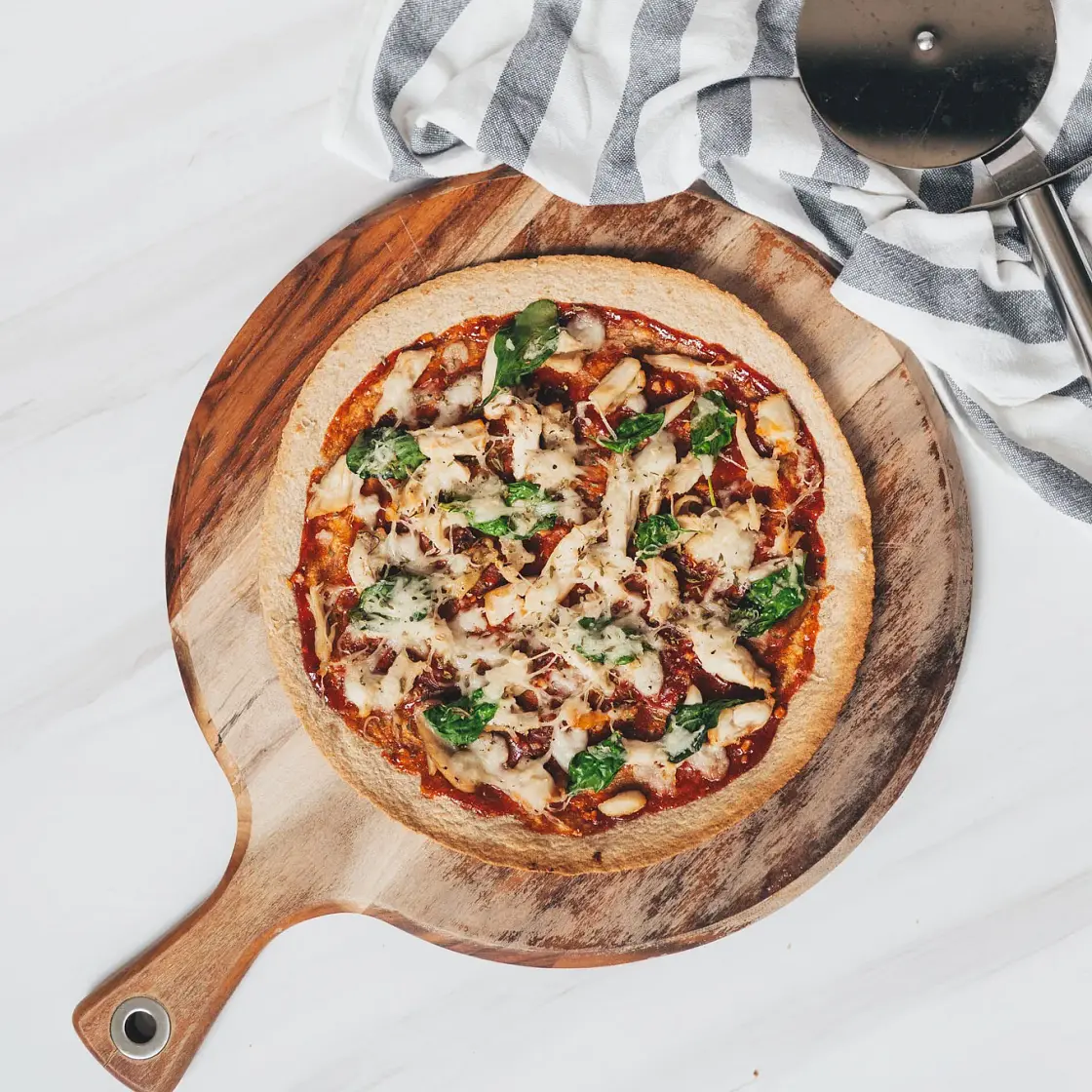 BBQ Chicken Tortilla Pizza