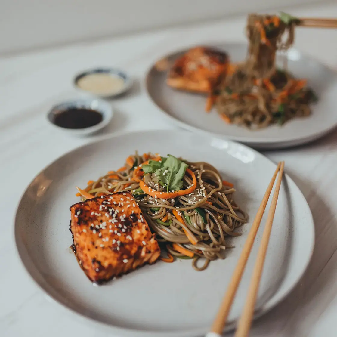 Soba Stir Fry with Salmon