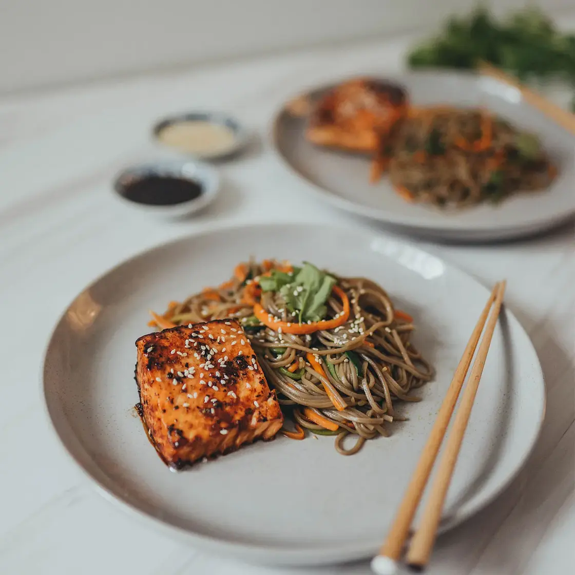 Soba Stir Fry with Salmon