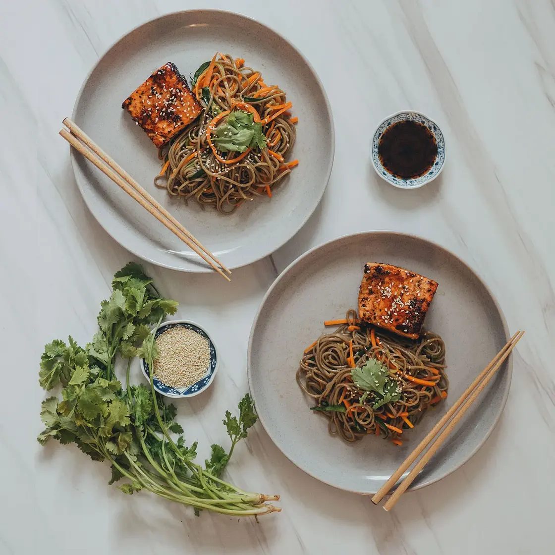 Soba Stir Fry with Salmon