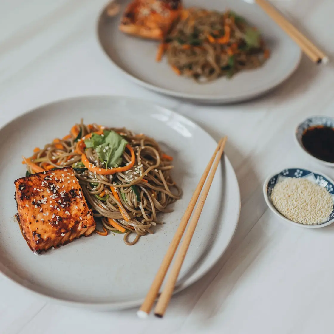 Soba Stir Fry with Salmon