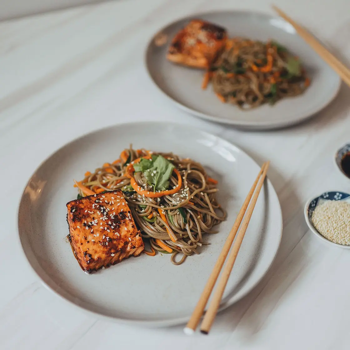 Soba Stir Fry with Salmon