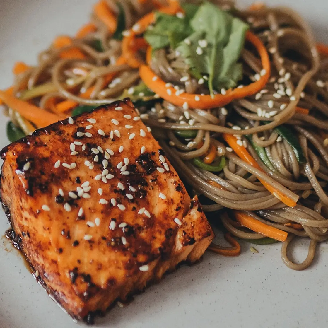 Soba Stir Fry with Salmon
