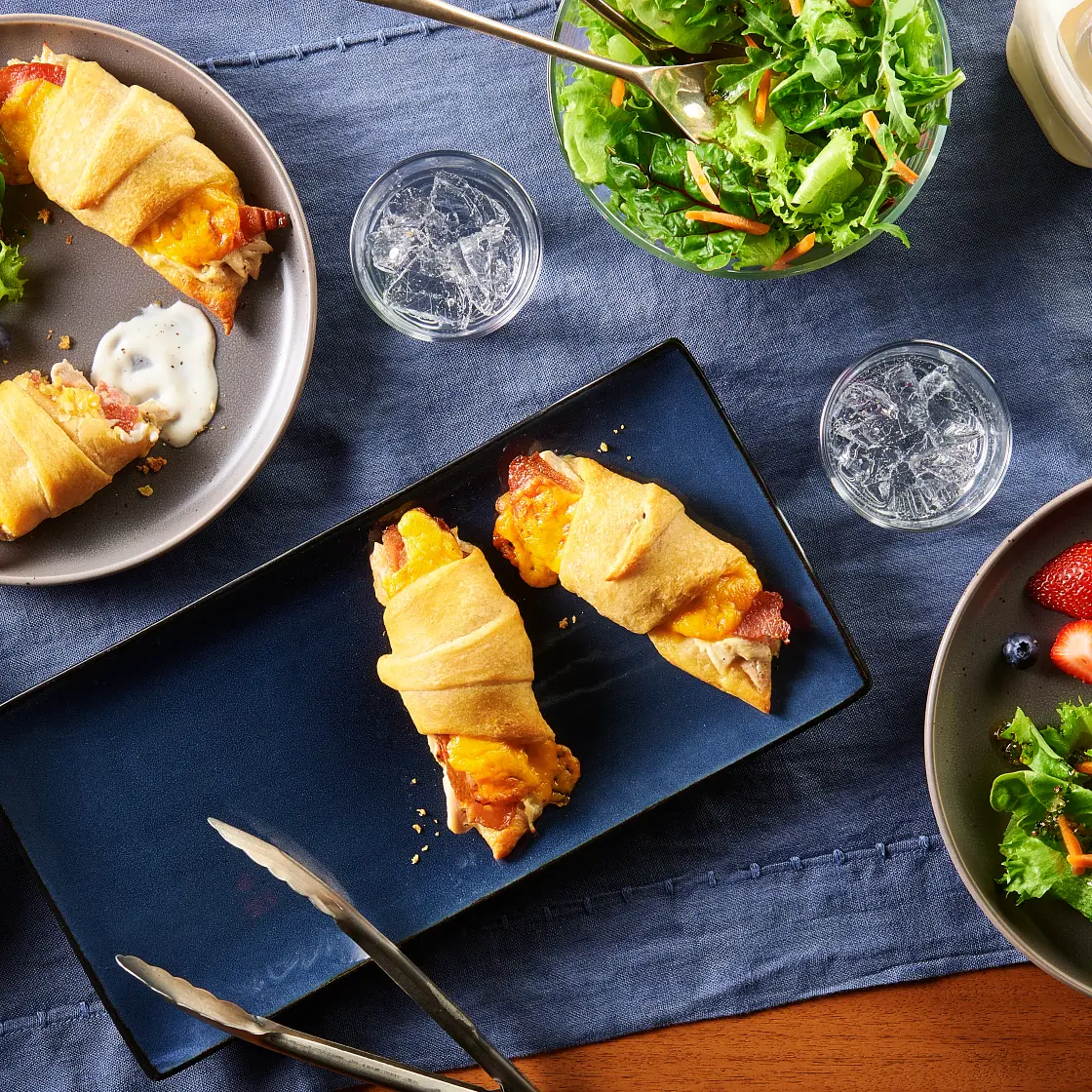 Cheesy Chicken-Bacon Ranch Crescent Rolls for Two