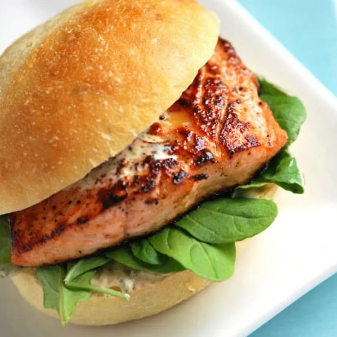Grilled Salmon Sandwiches with Chipotle Mayo