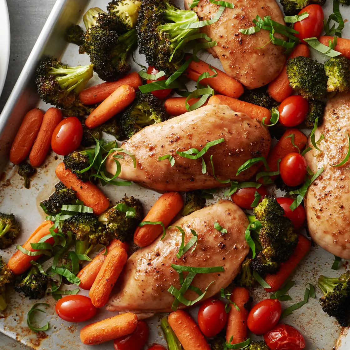 Sheet-Pan Balsamic-Honey Chicken and Vegetables