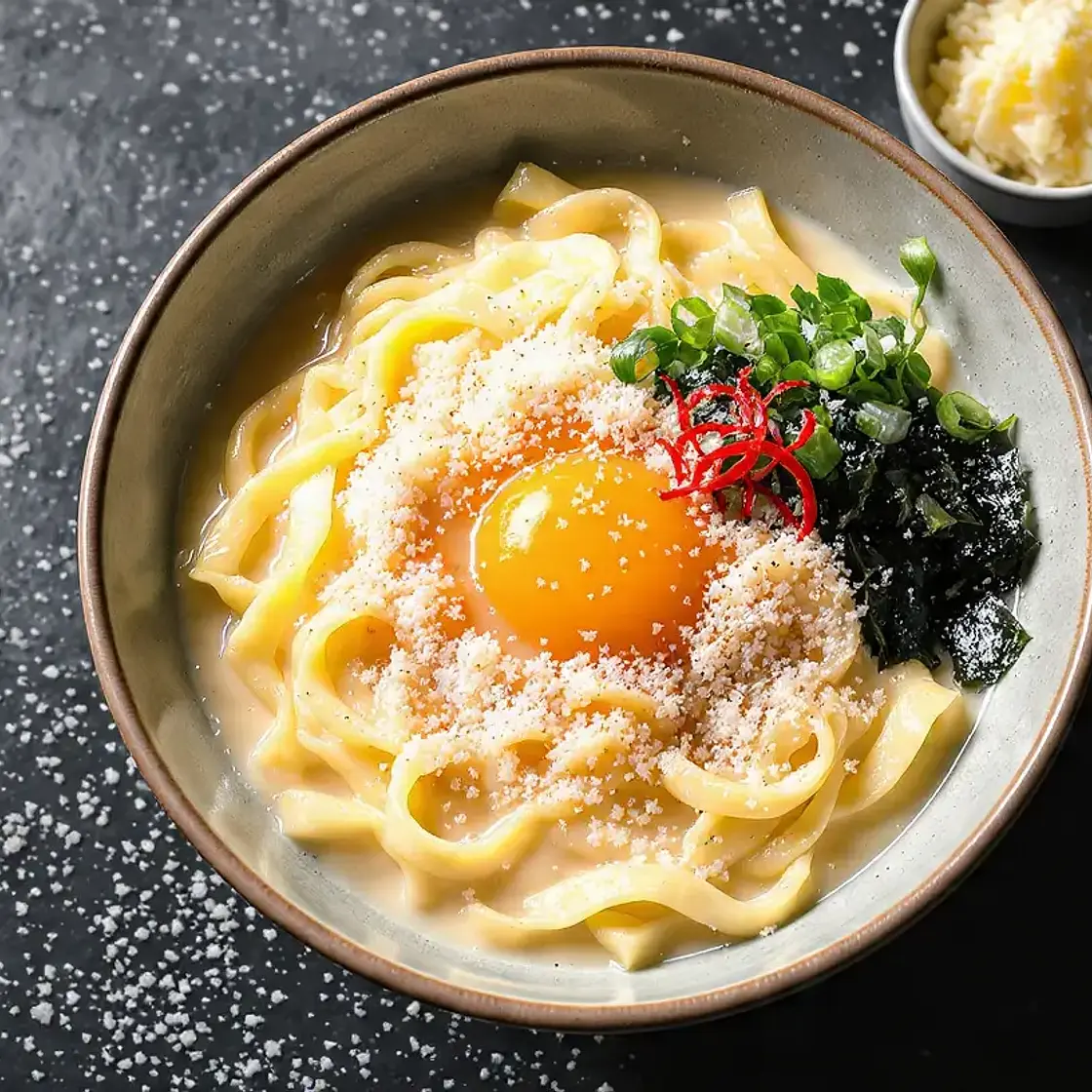 Ramen Buldak Carbonara (Creamy Fire Noodles, 10 Minutes)
