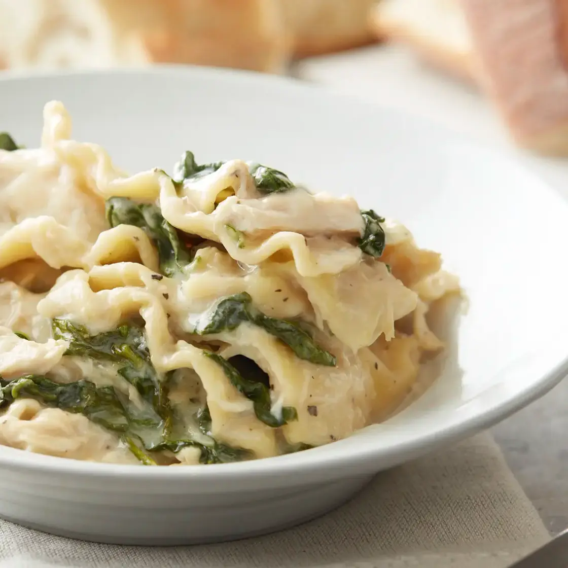 Slow-Cooker Cheesy White Chicken Lasagna