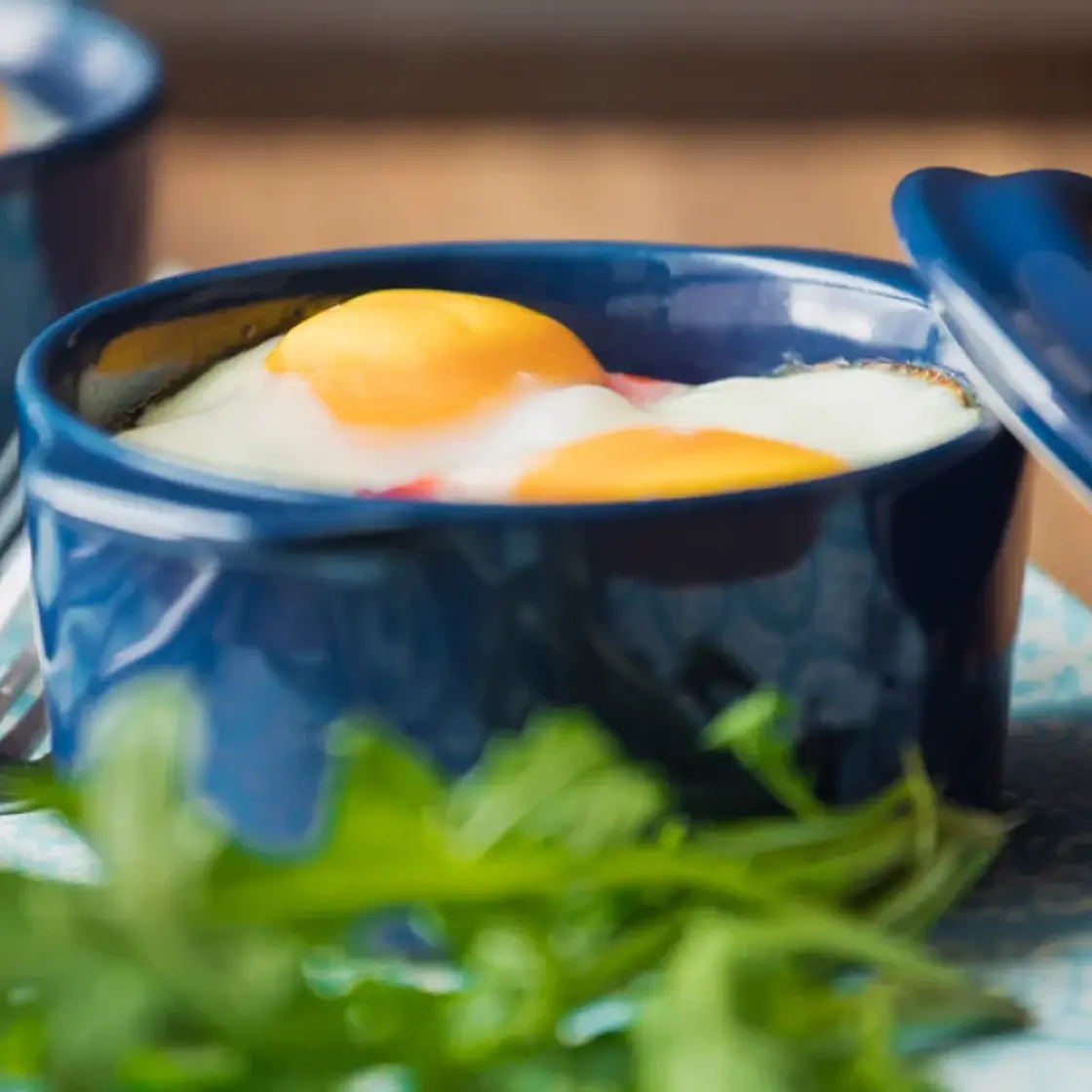 Oeufs cocotte au jambon au micro-ondes