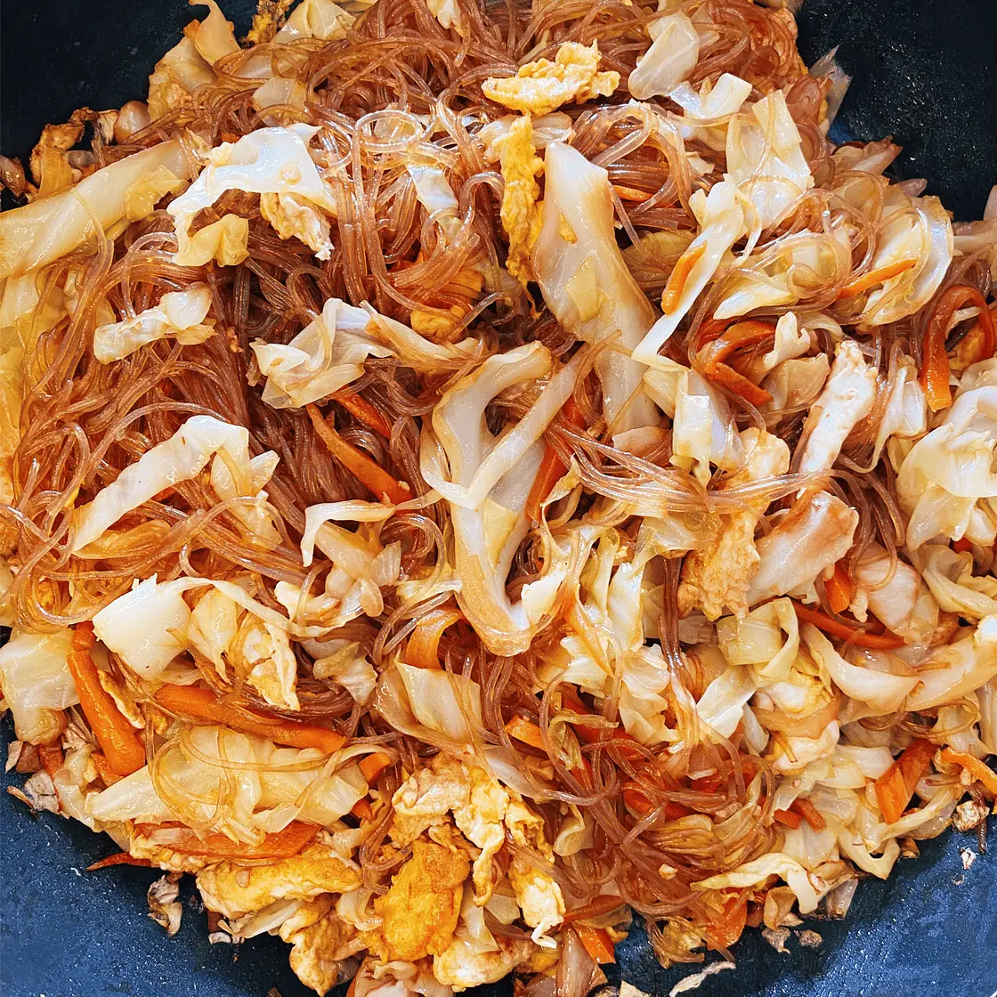 Cabbage Glass Noodle Stir Fry