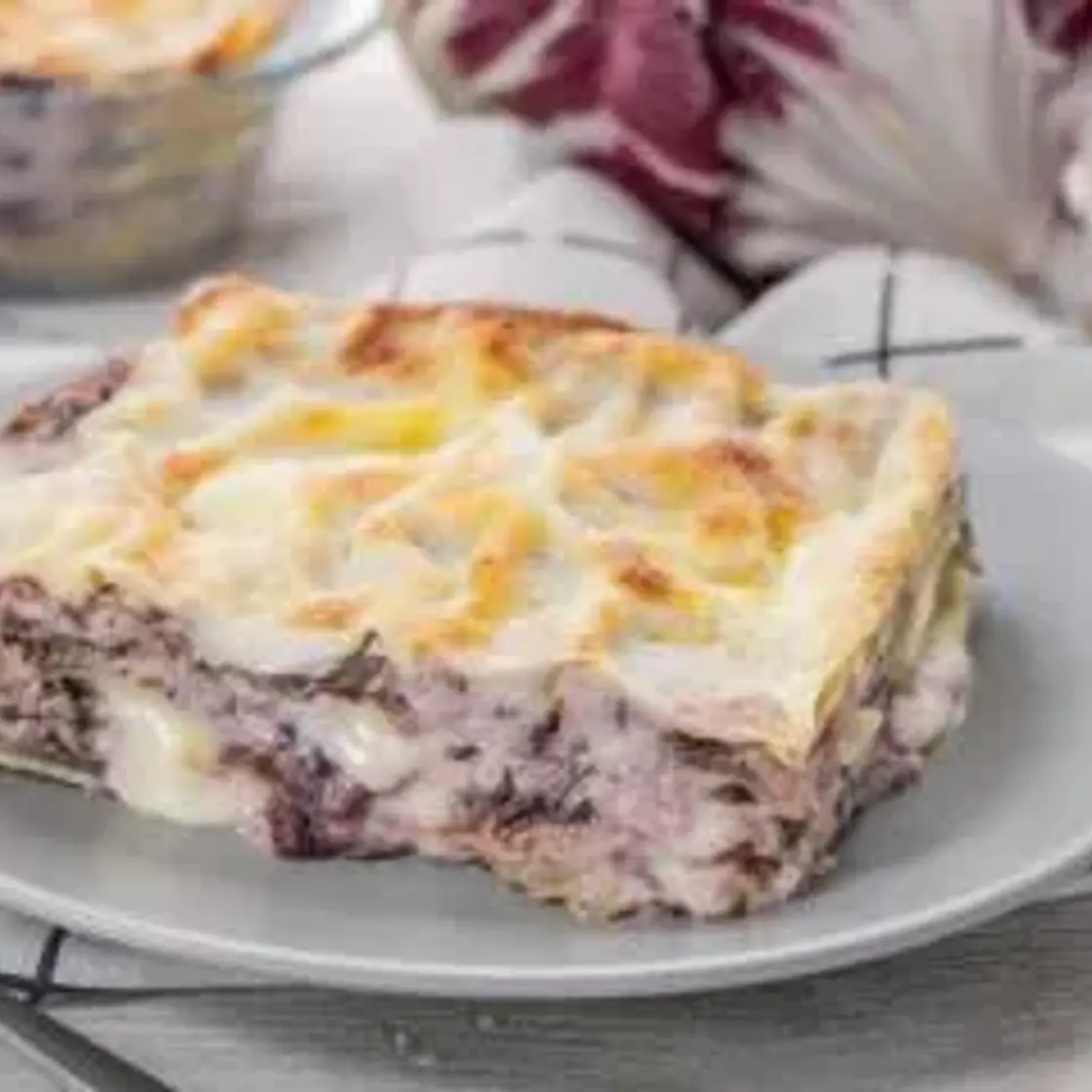 Lasagne al radicchio e formaggio