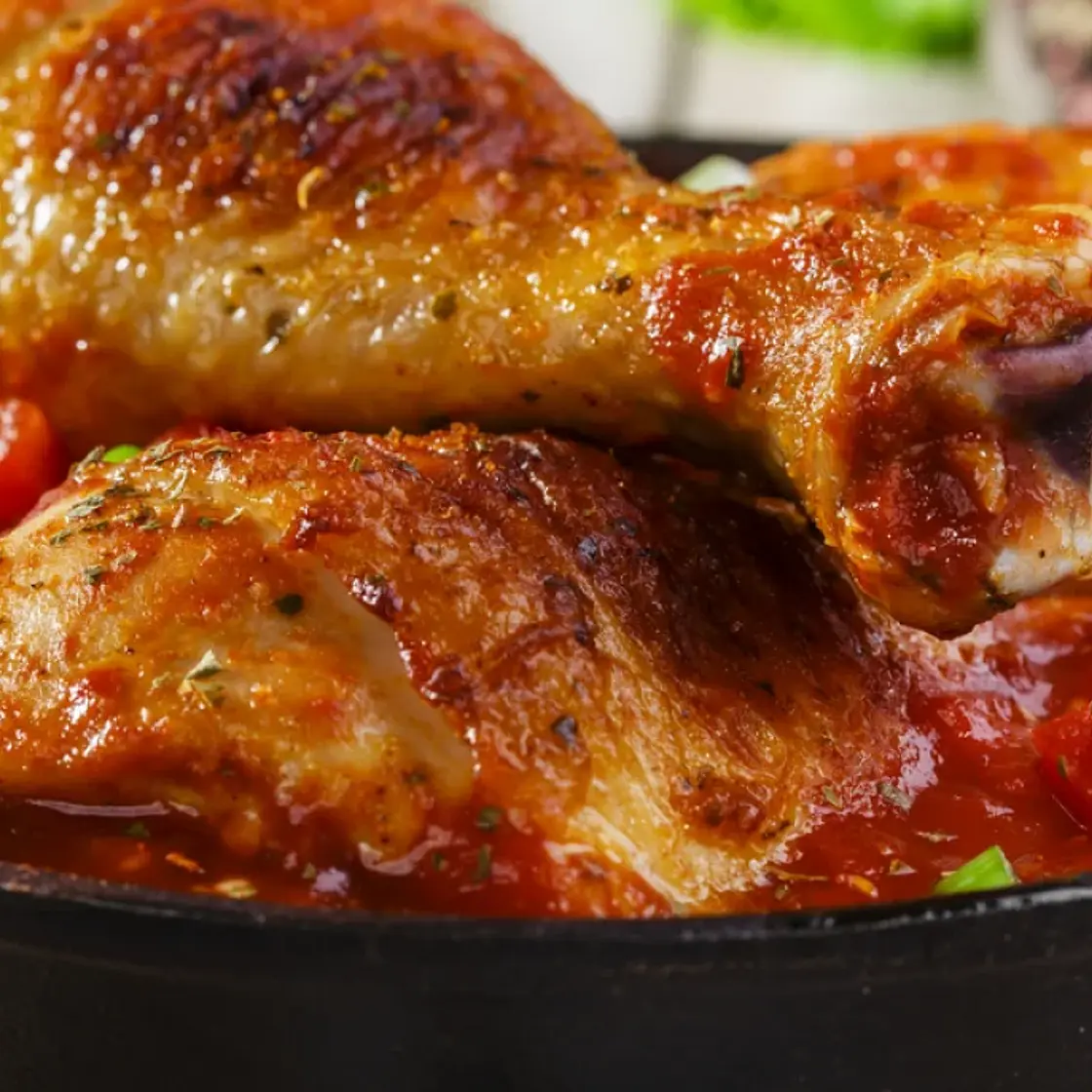 Mijoté de poulet aux tomates et à l'ail