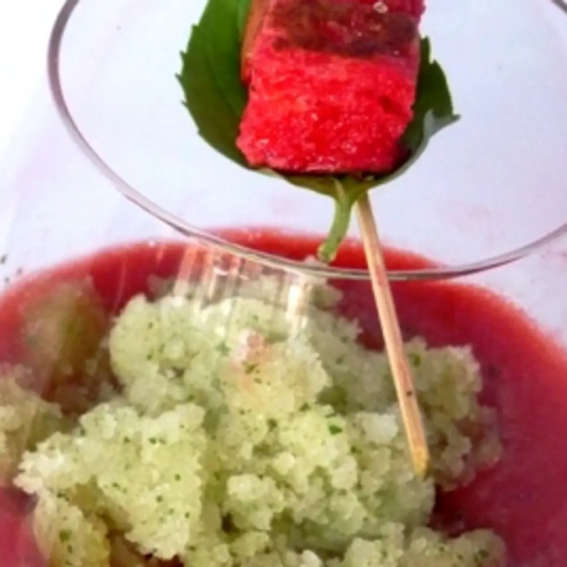 Martini fraise et granité au basilic - Brioche perdue