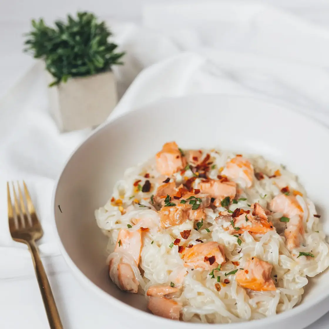 Healthy Salmon Alfredo