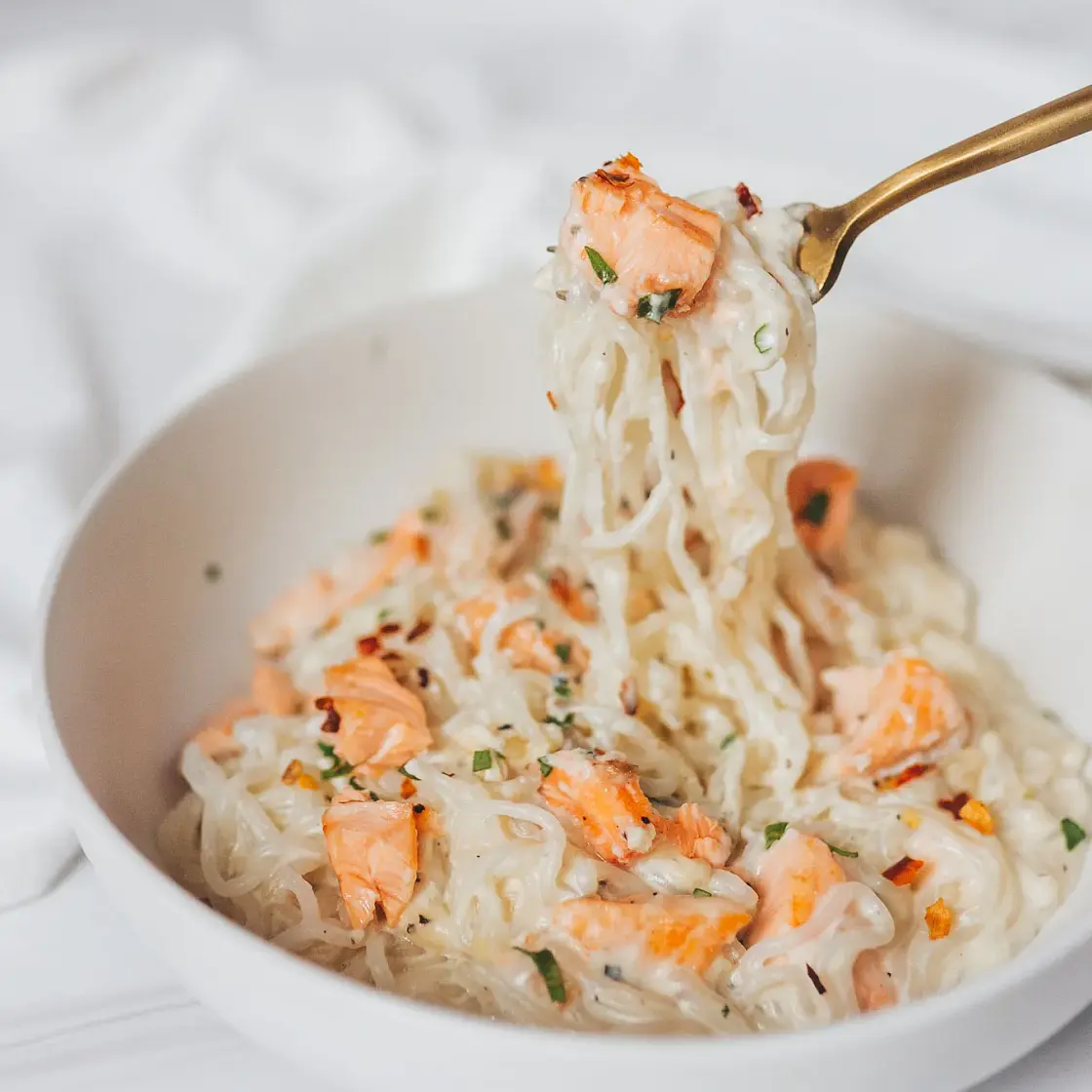 Healthy Salmon Alfredo