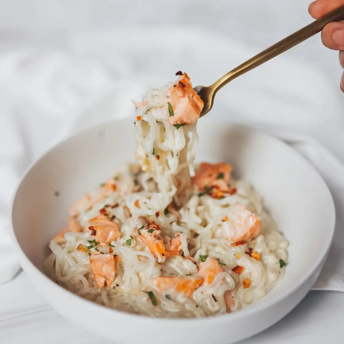 Healthy Salmon Alfredo
