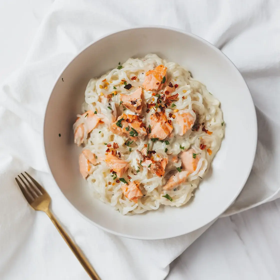 Healthy Salmon Alfredo