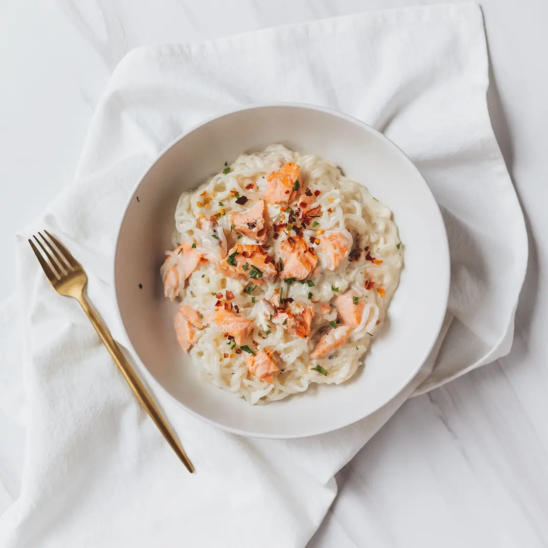 Healthy Salmon Alfredo