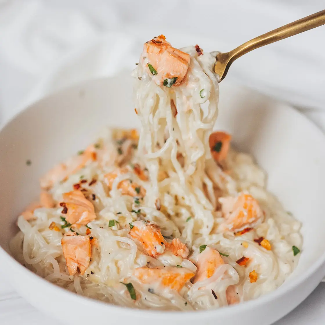 Healthy Salmon Alfredo