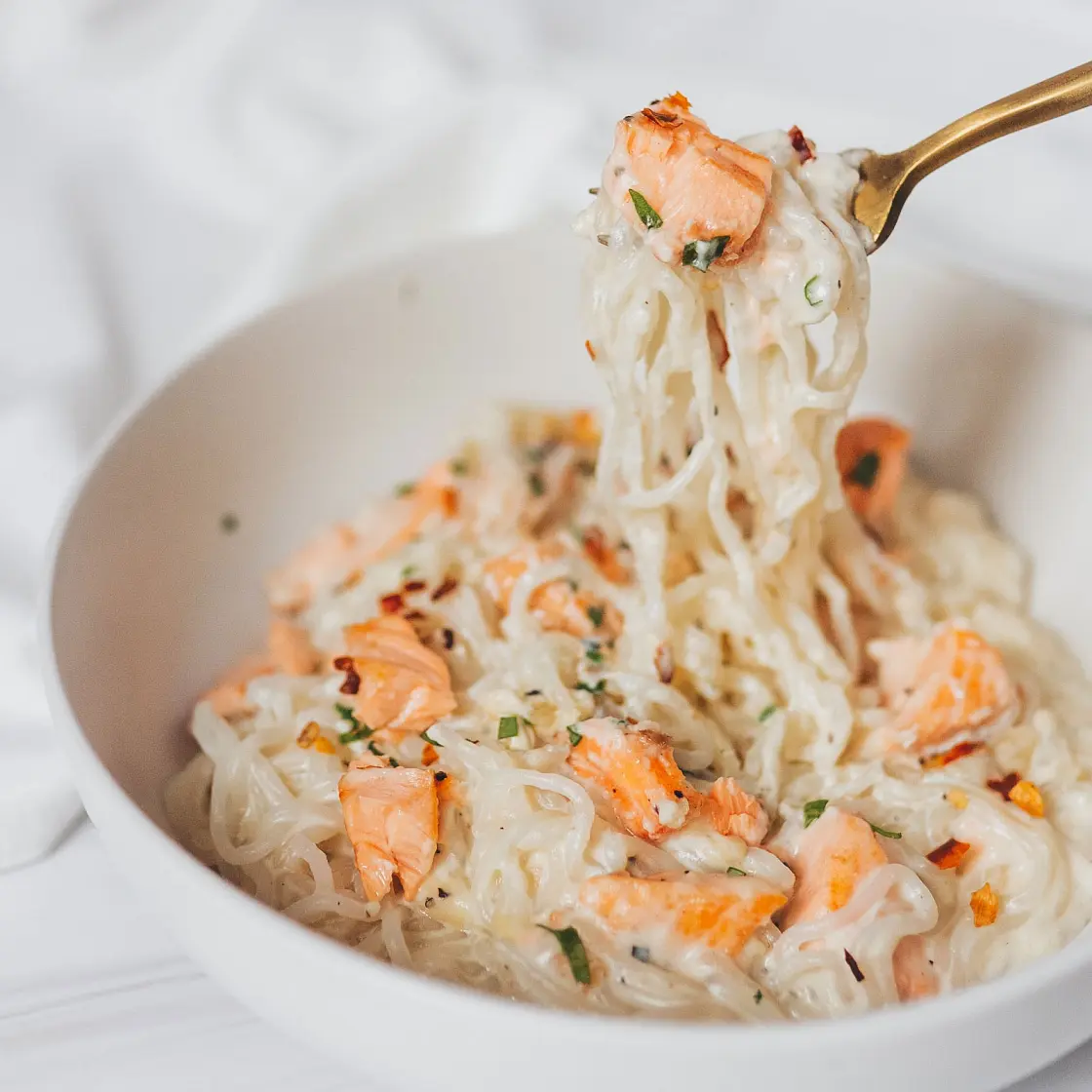 Healthy Salmon Alfredo