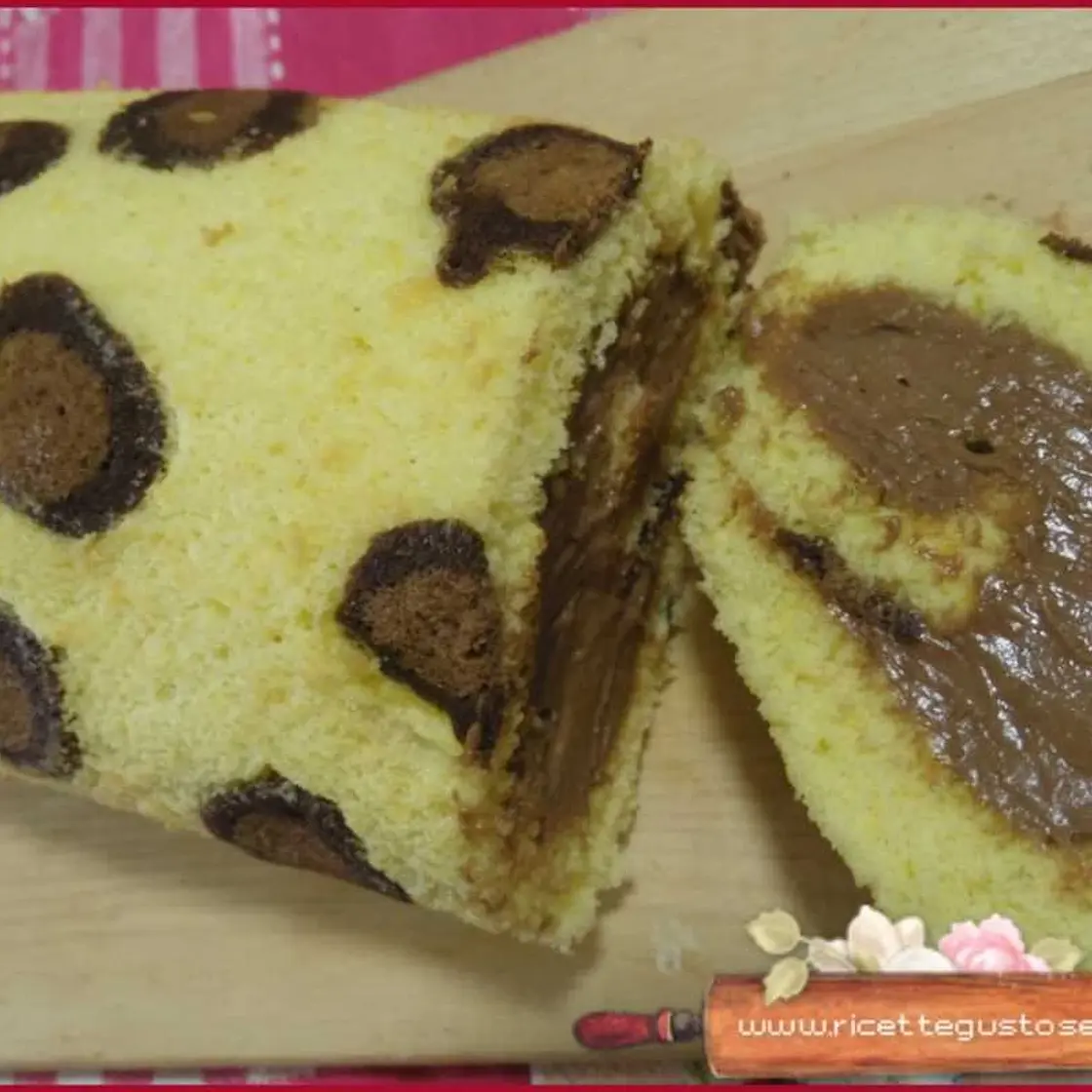 Rotolo maculato nutella e panna