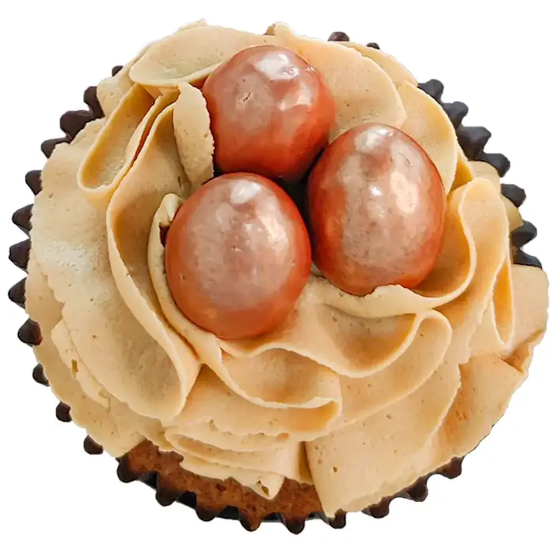 Easter Coffee Cupcakes topped with Mini Eggs