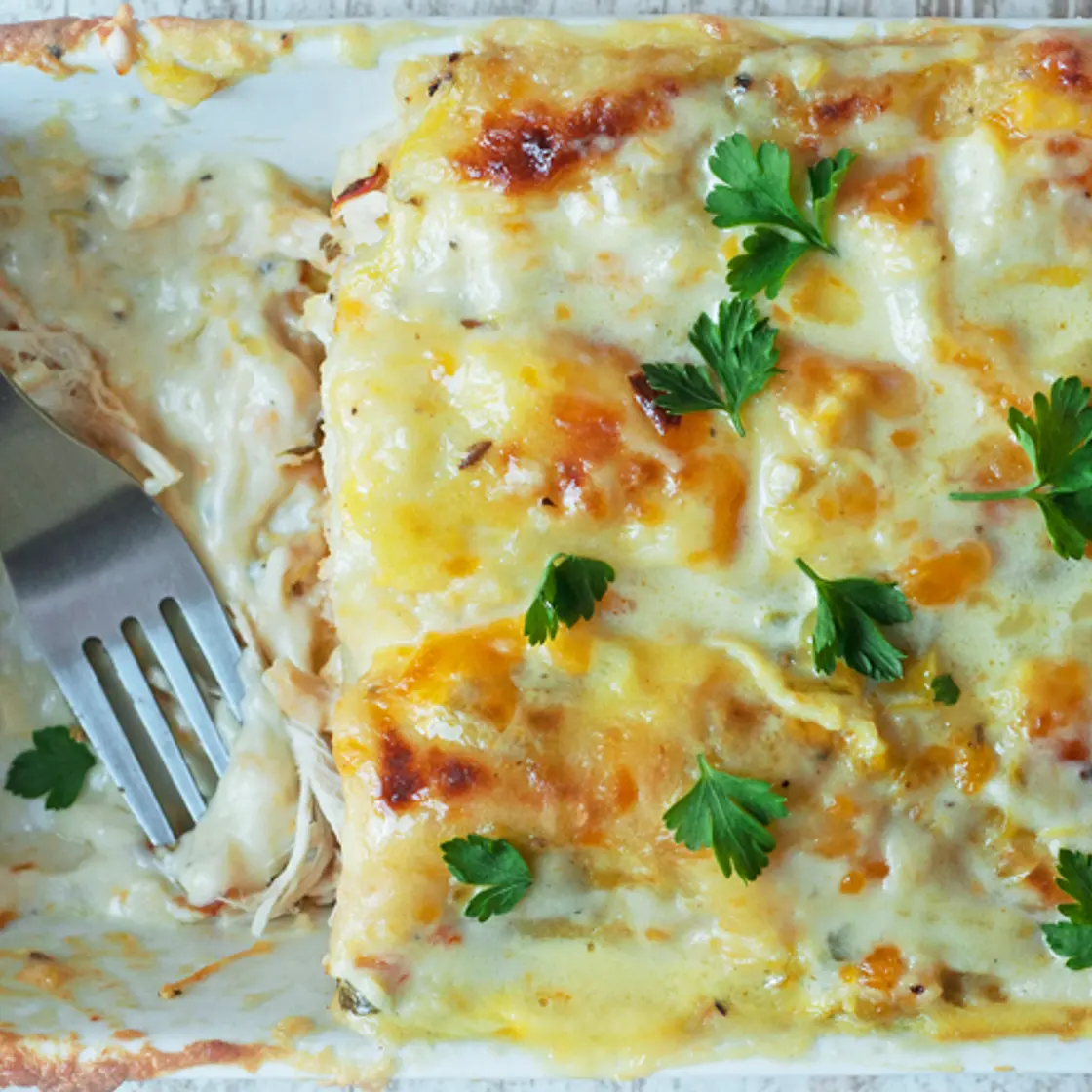 Skinny White Chicken Enchiladas