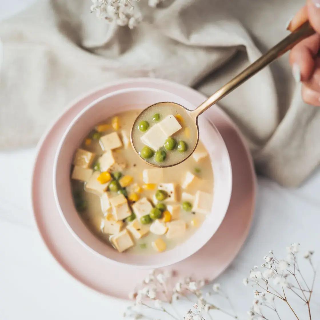 Tofu Veggie Curry Soup