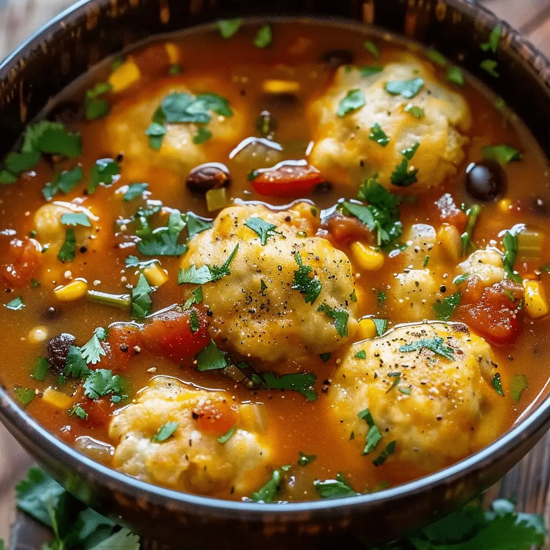 Tamale Soup with Tamale Dumplings