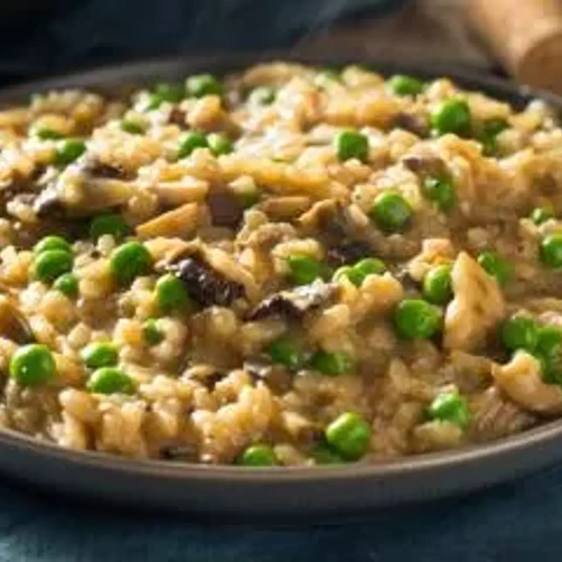 Risotto ai funghi e piselli