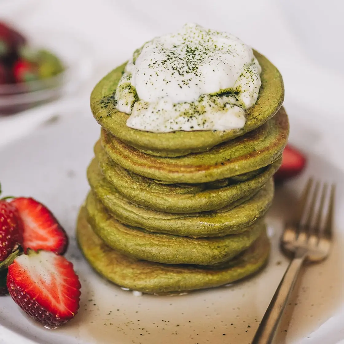 Matcha Protein Pancakes
