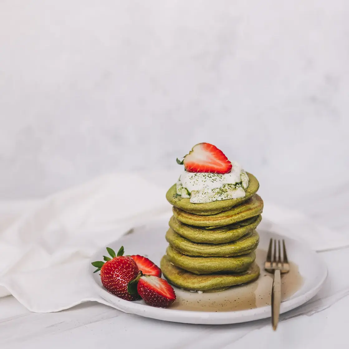 Matcha Protein Pancakes
