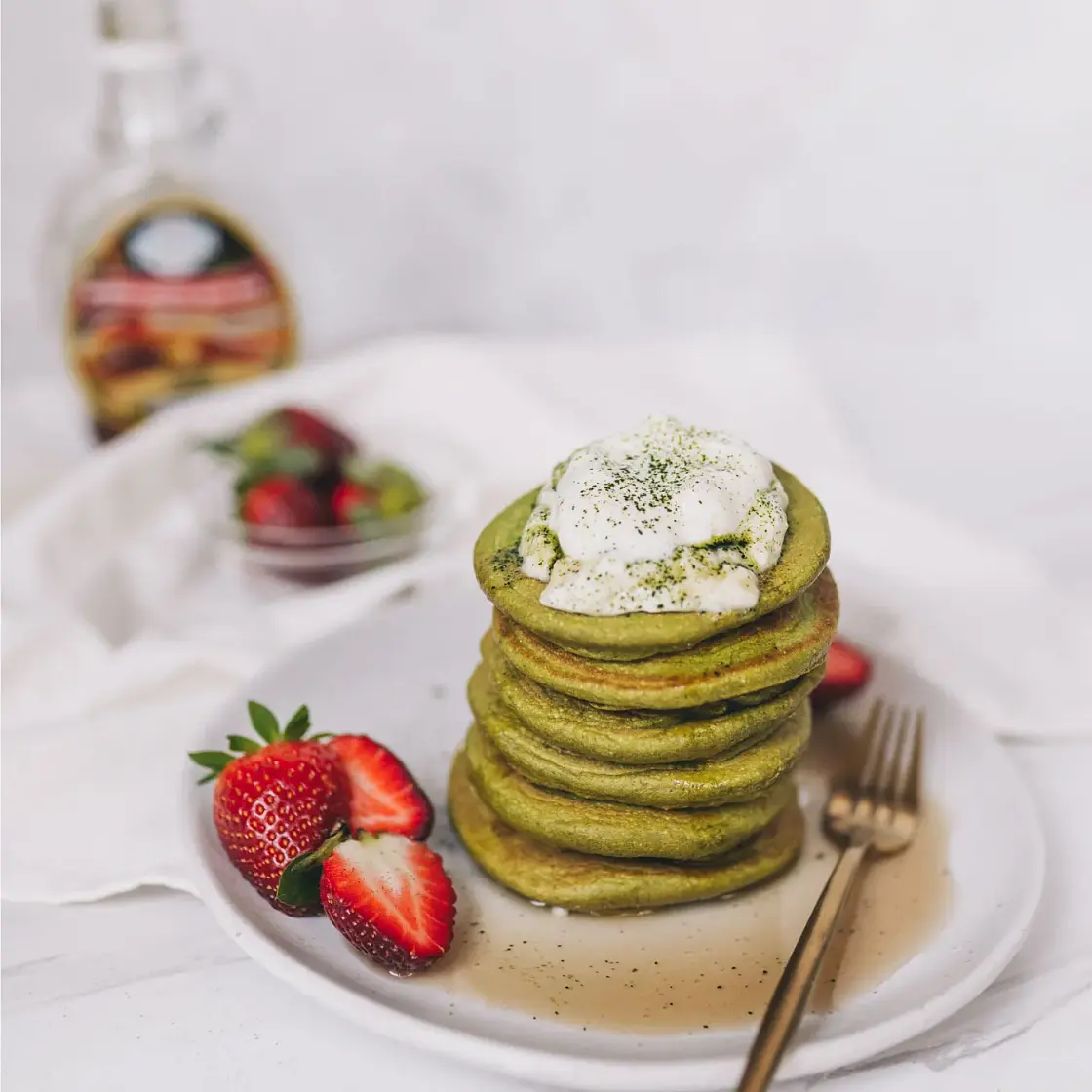 Matcha Protein Pancakes