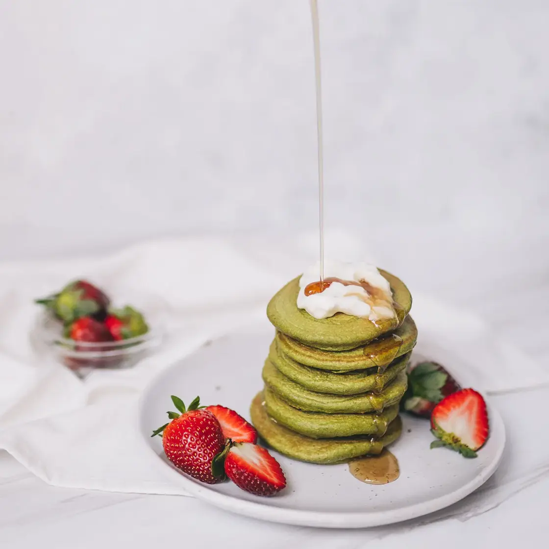 Matcha Protein Pancakes
