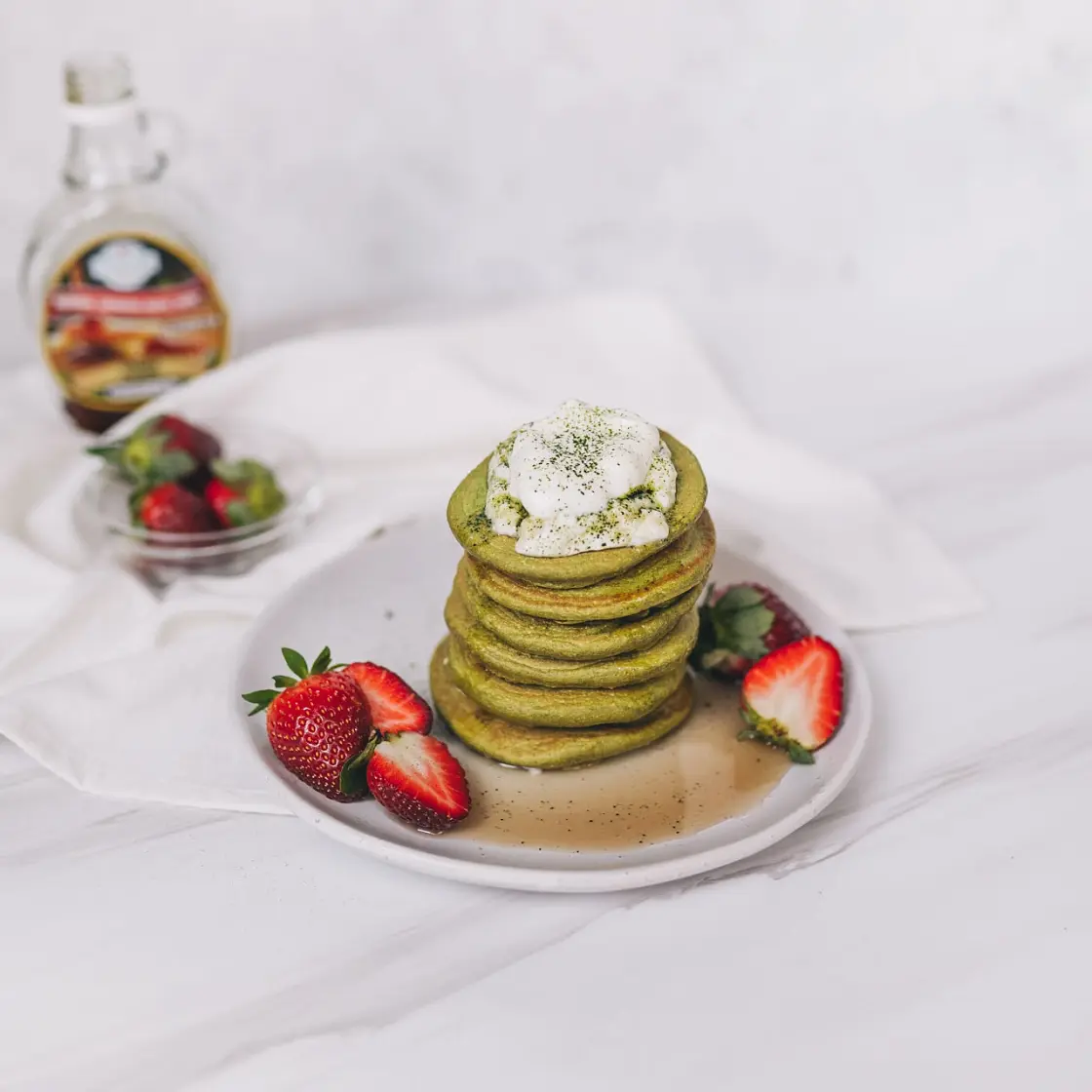 Matcha Protein Pancakes