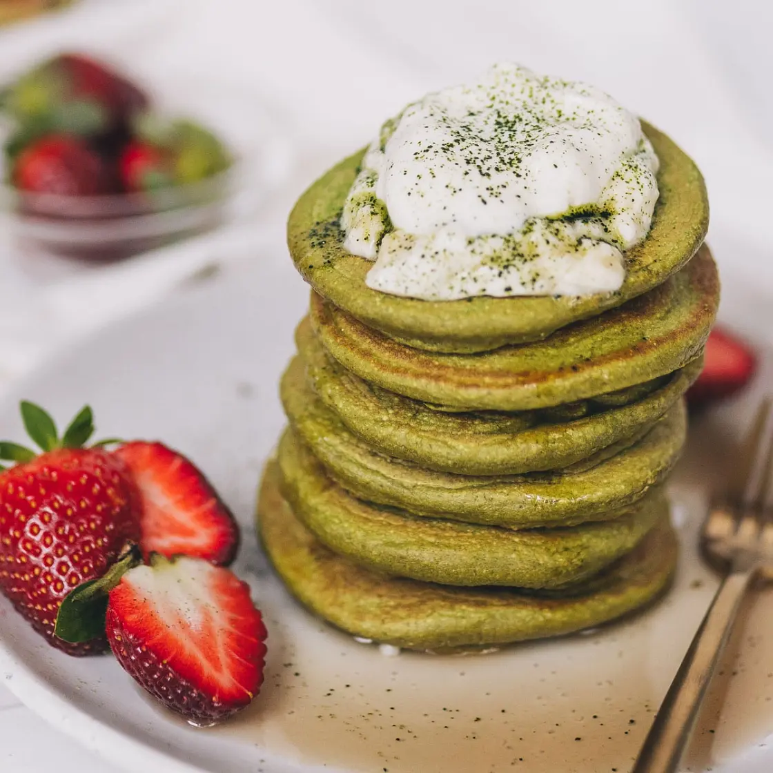 Matcha Protein Pancakes