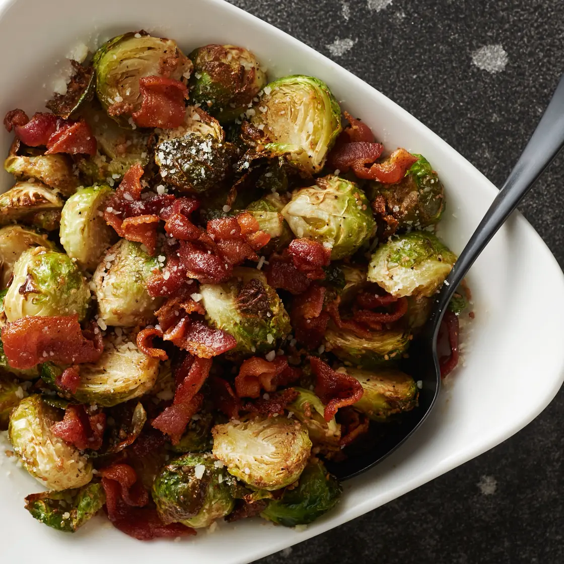 Air Fryer Balsamic Bacon Brussels Sprouts