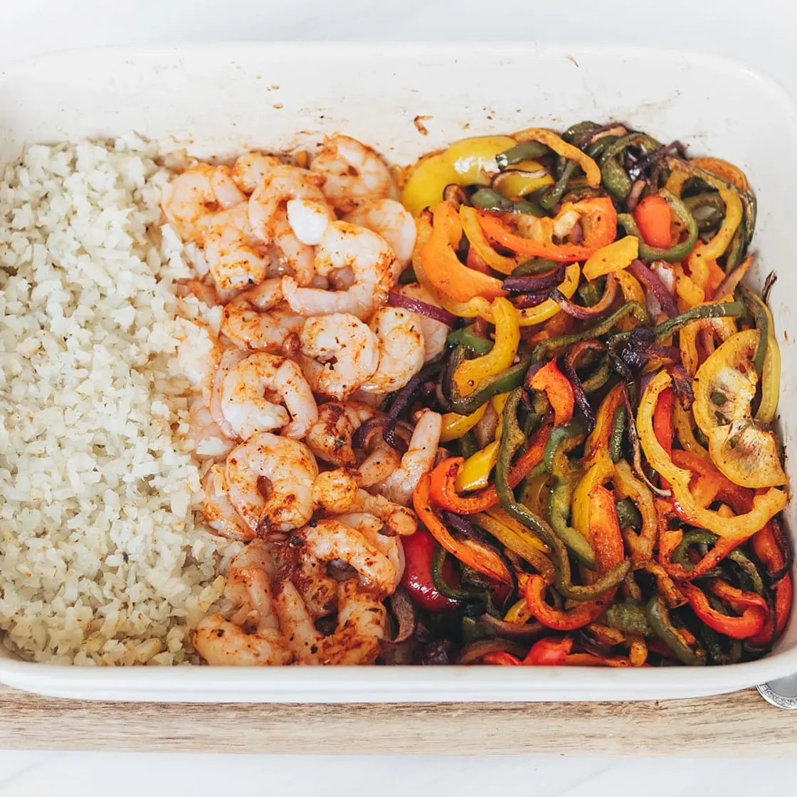 One Pan Shrimp Fajita Bowls