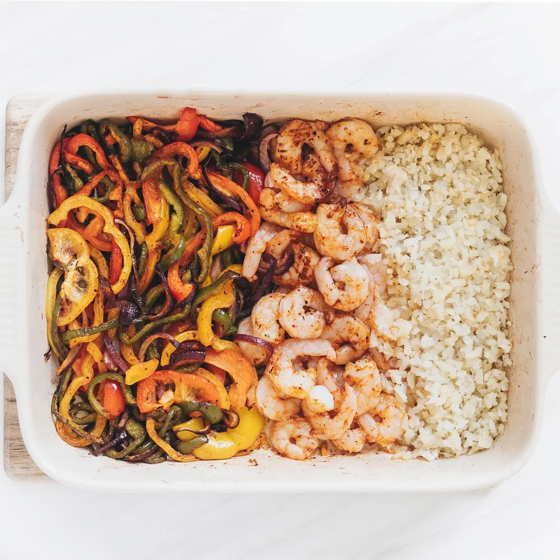 One Pan Shrimp Fajita Bowls