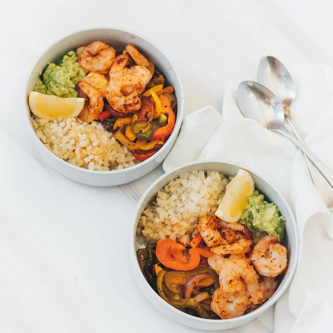 One Pan Shrimp Fajita Bowls