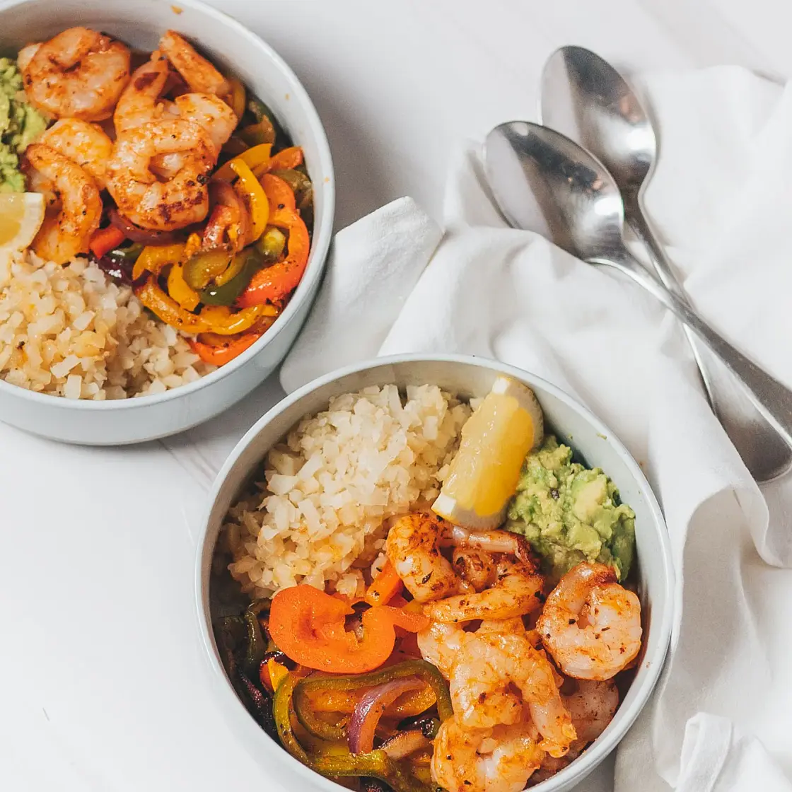 One Pan Shrimp Fajita Bowls