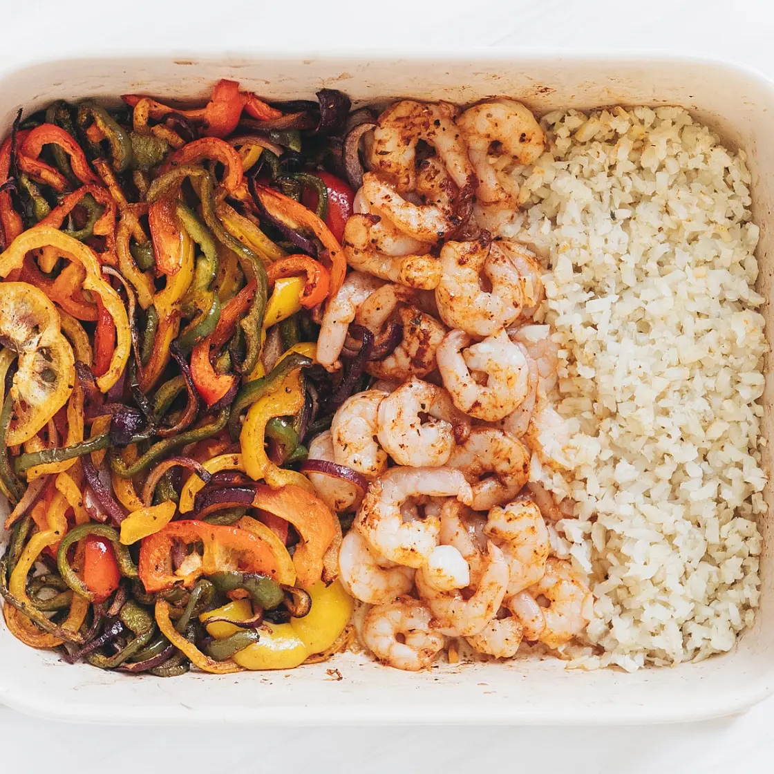 One Pan Shrimp Fajita Bowls