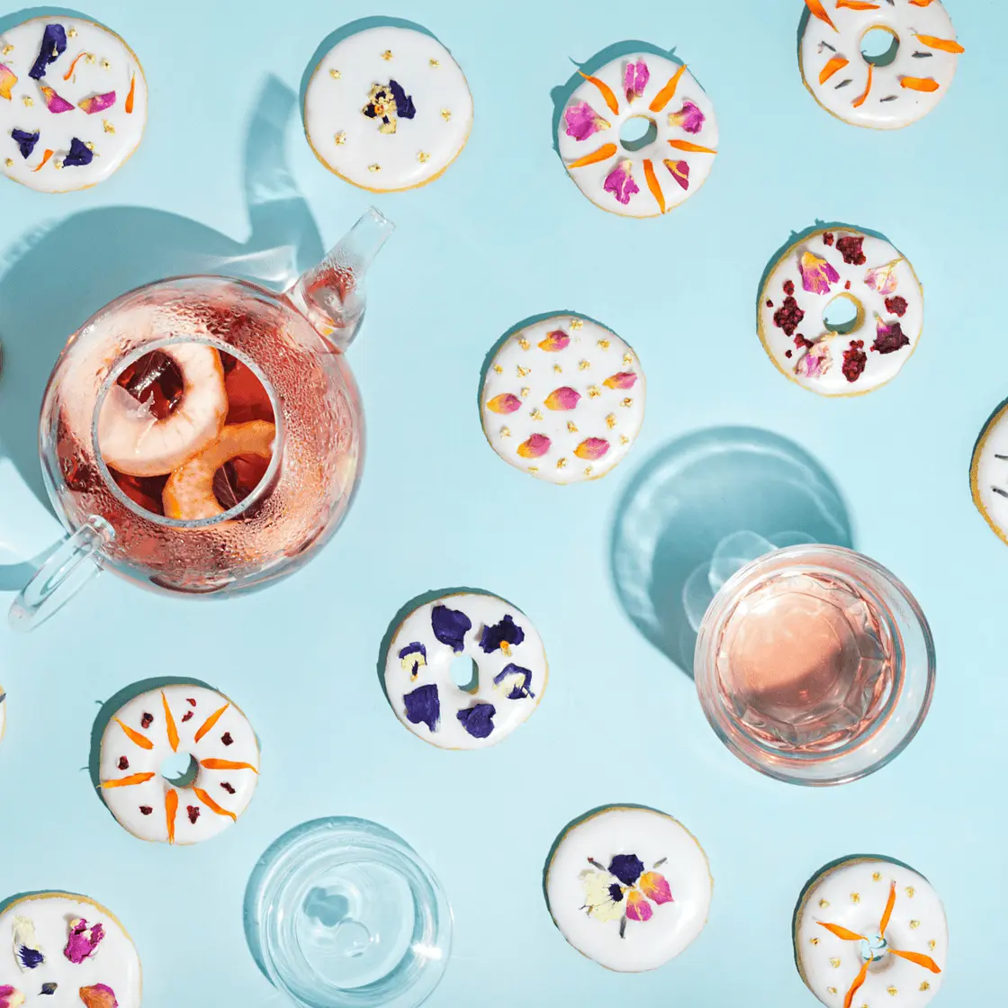 Lemon Cookies with Dried Flowers