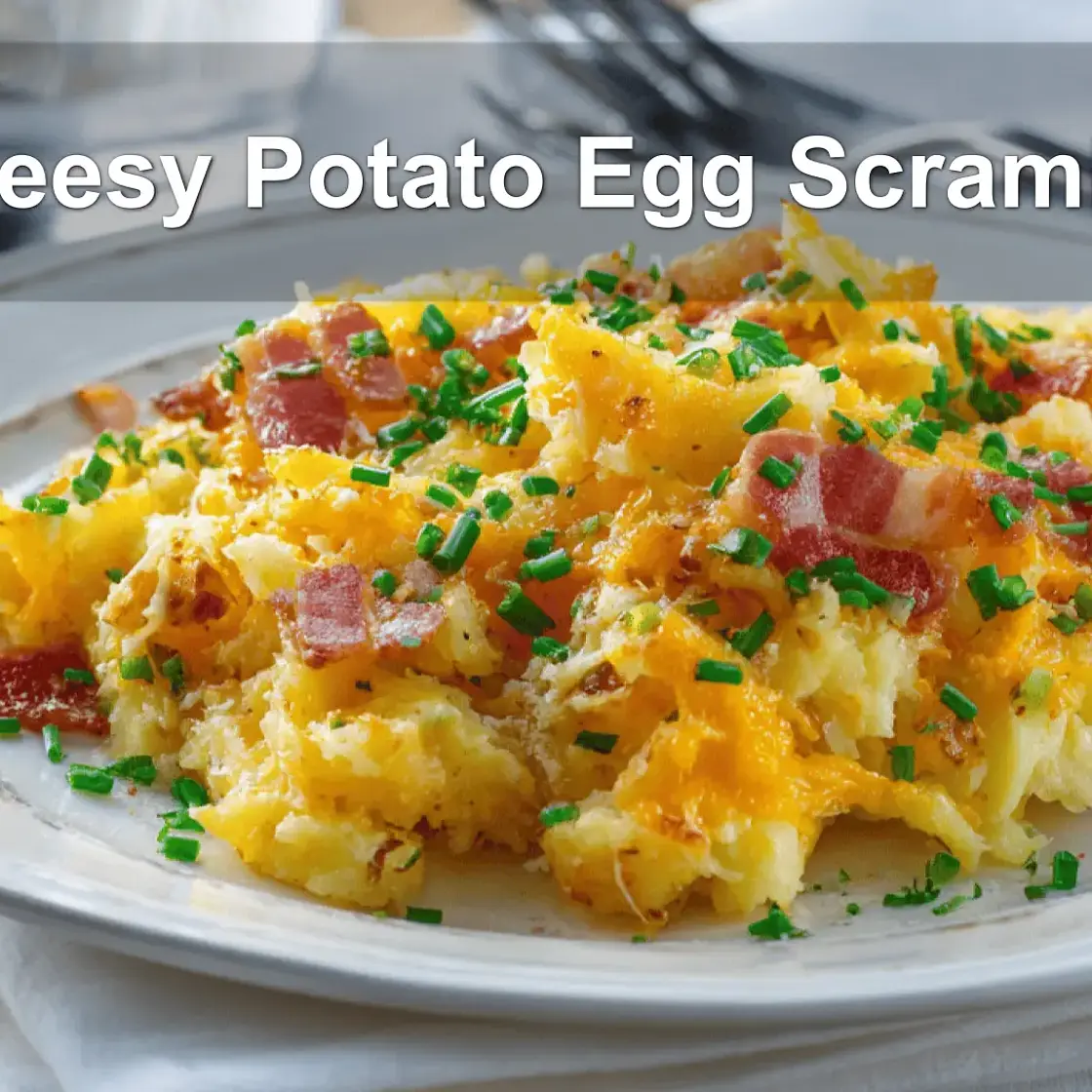 Cheesy Potato Egg Scramble