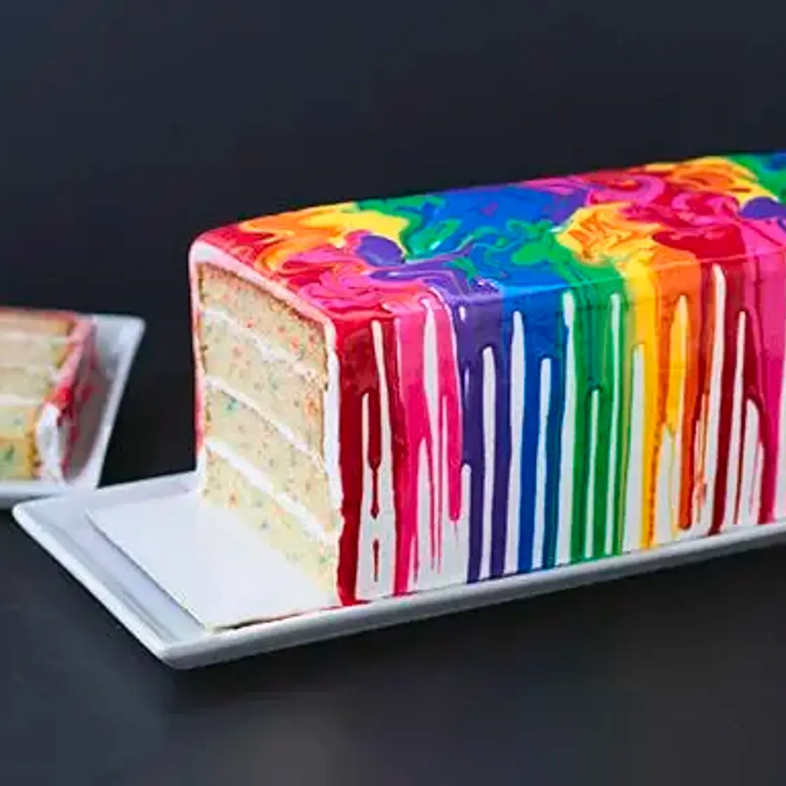 Melted Rainbow Cake