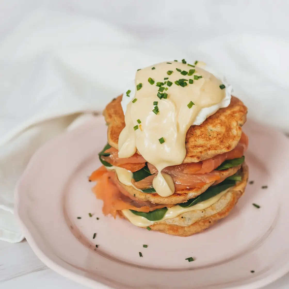 Eggs Benedict Pancakes with Smoked Salmon