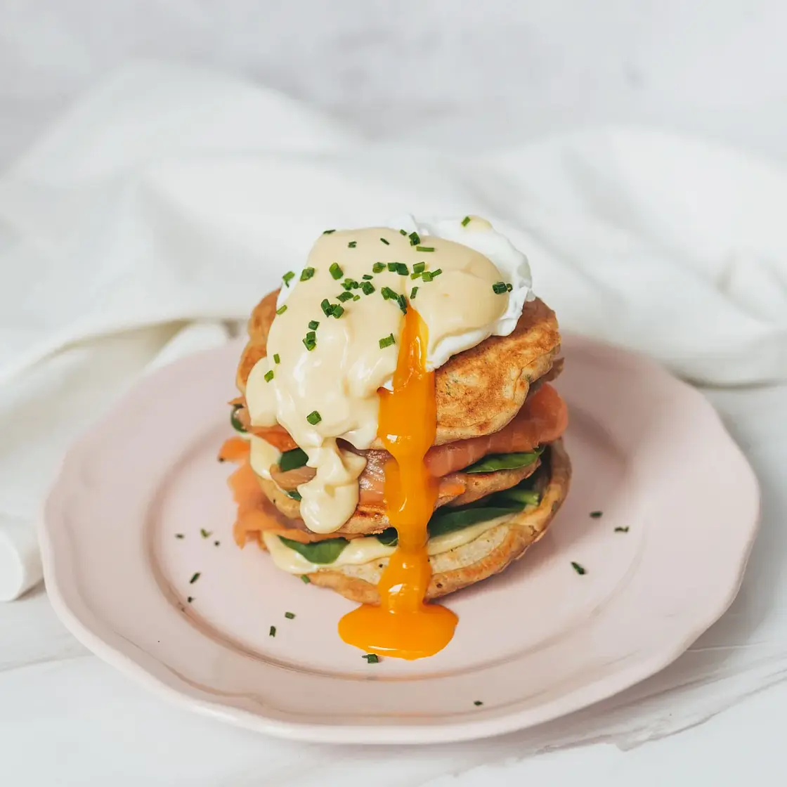 Eggs Benedict Pancakes with Smoked Salmon