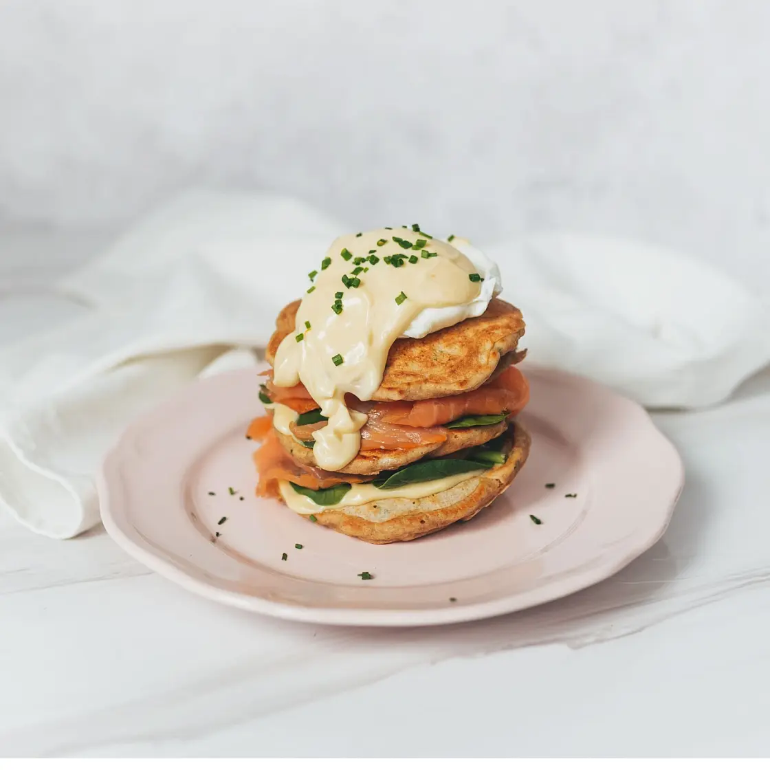 Eggs Benedict Pancakes with Smoked Salmon